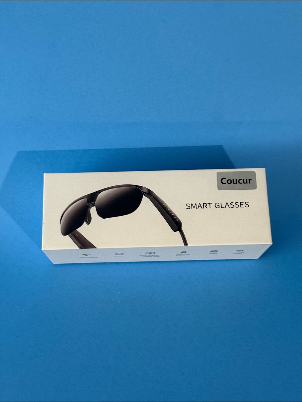 Coucur Smart Glasses Wireless Bluetooth Audio Sunglasses Open Ear Built-In Mic